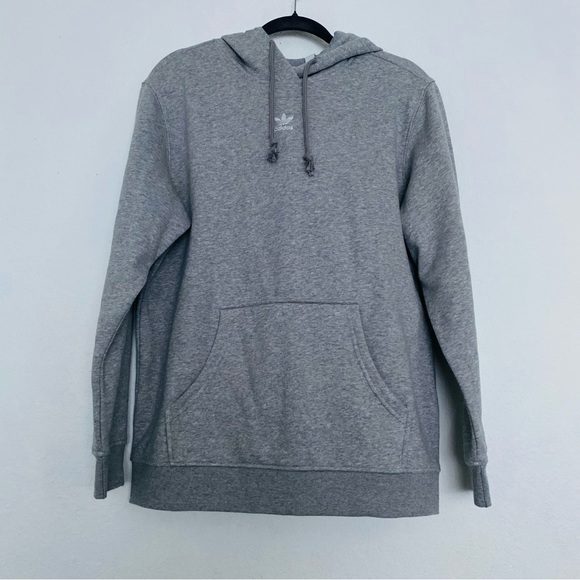 ADIDAS Light Heather Grey Pullover Hoodie Size Small - Picture 10 of 14